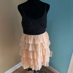Black & Blush tiered layered dress